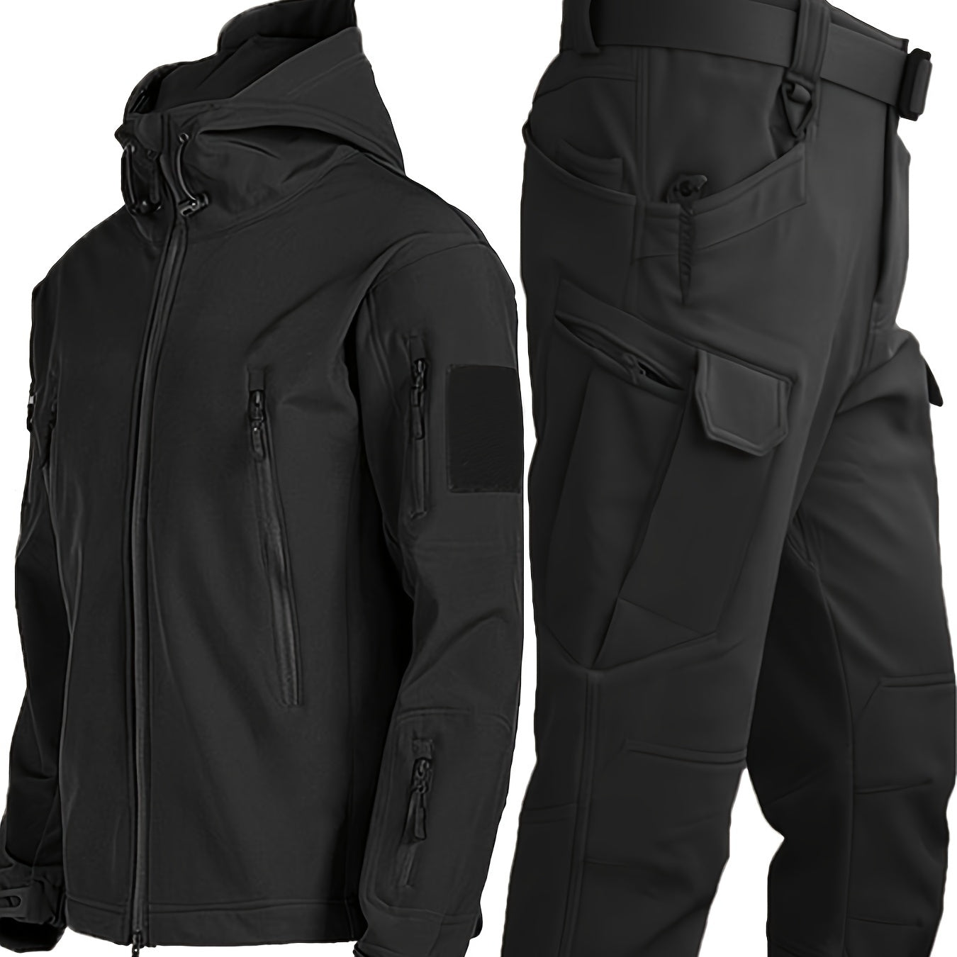 Herren Outdoor Thermisches Outfit Set – Multi-Taschen-Jacke & Cargo-Hose