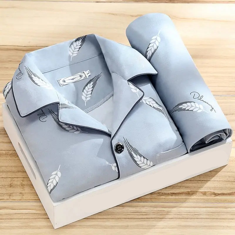 Herren Bedruckter Pyjama Set - Lockere Passform Loungewear