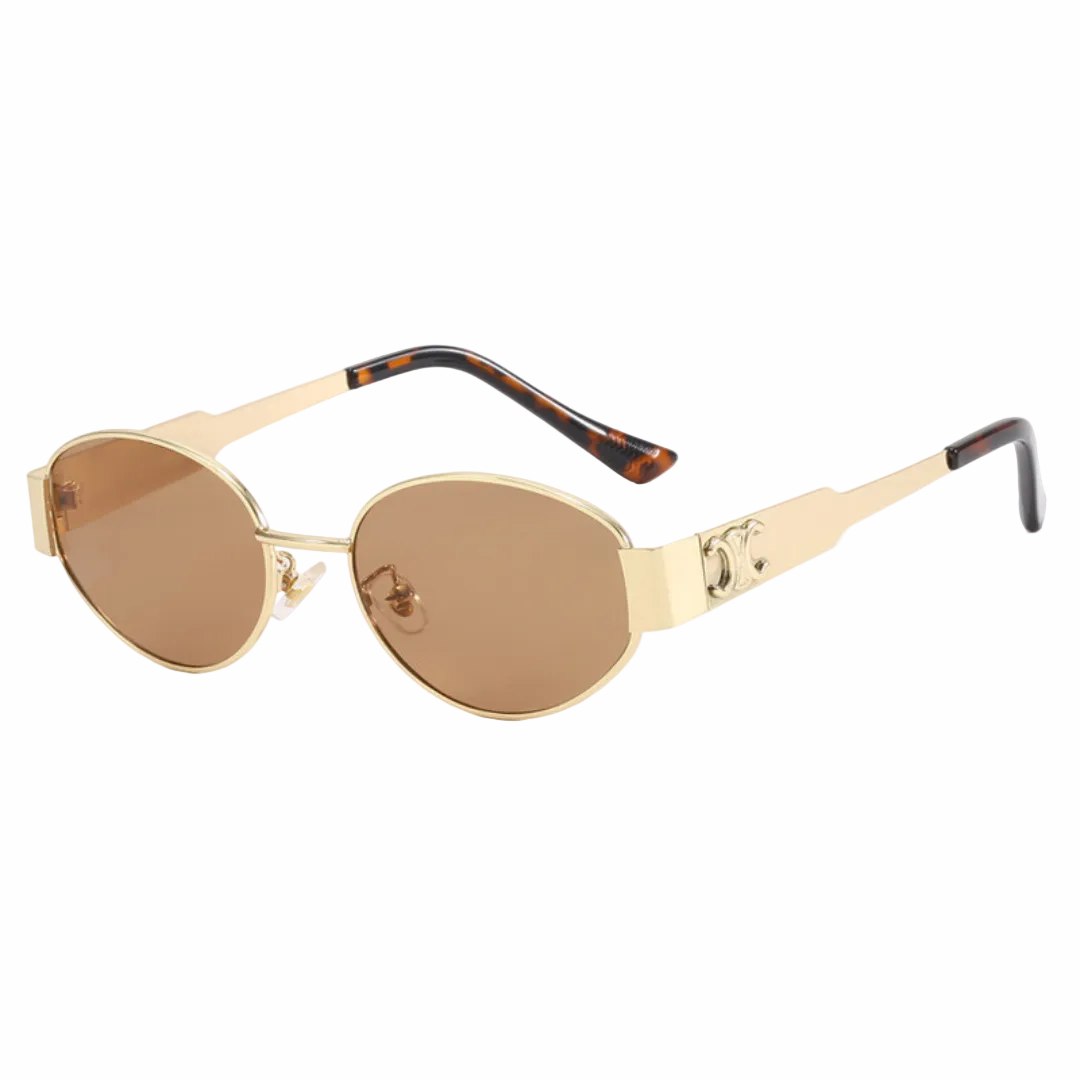 Damen Trendy Vintage Sonnenbrille Ovaler Rahmen und Getönte Gläser