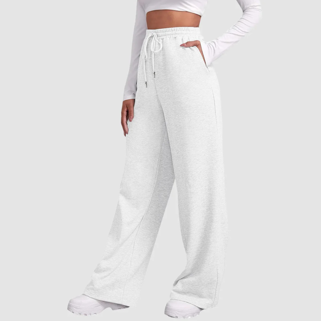 Women's wide-leg jogging pants - high-waisted & relaxed fit