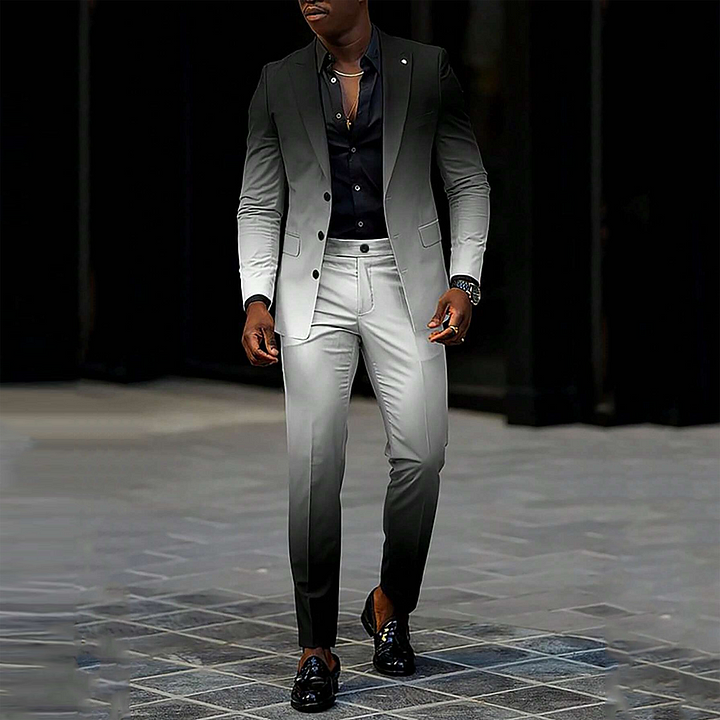 Herren 2-teiliger Anzug – Ombre Blazer & Gerade Hose