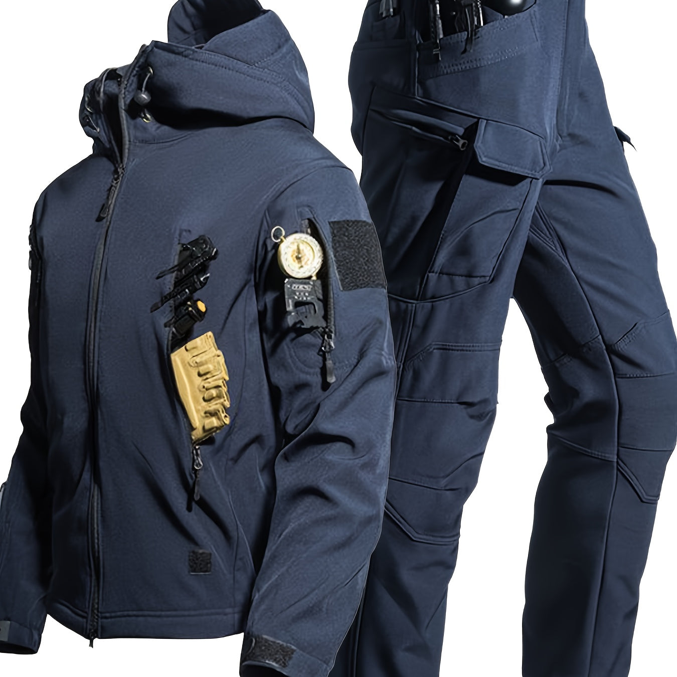 Herren Outdoor Thermisches Outfit Set – Multi-Taschen-Jacke & Cargo-Hose