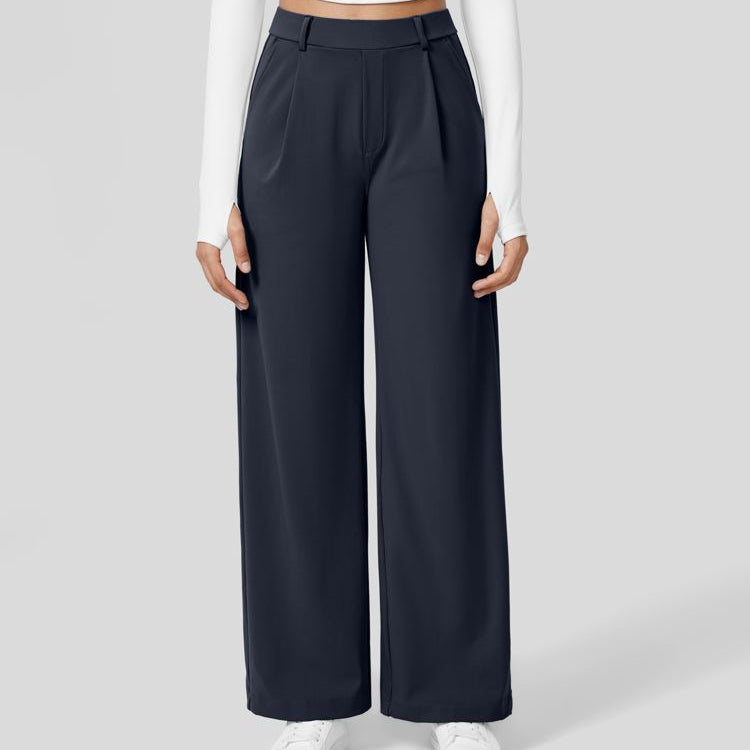 Damen Weite Arbeitshose - Hoher Bund & Plissiert