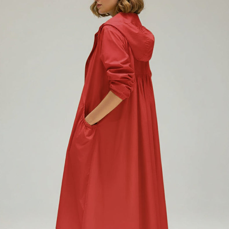 Women's Long Waterproof Jacket - Warm Outerwear