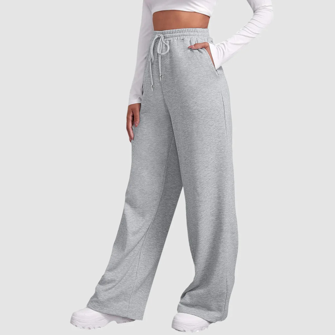 Women's wide-leg jogging pants - high-waisted & relaxed fit