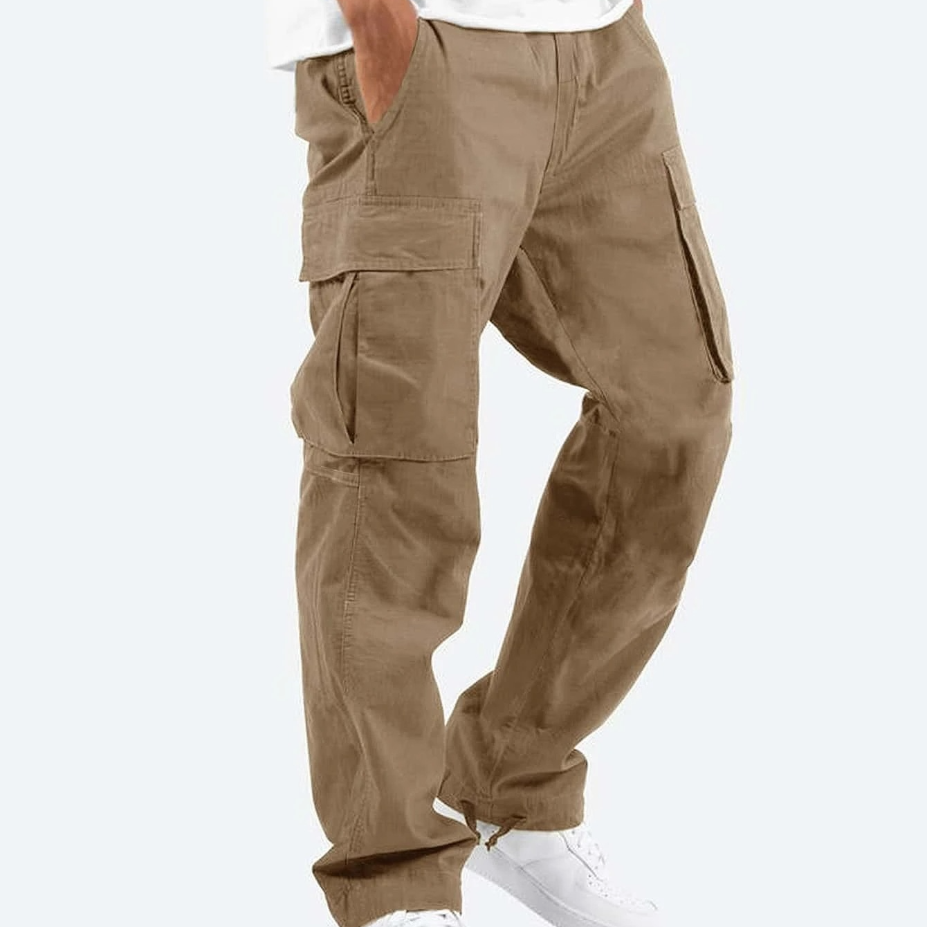 Herren Relaxed Fit Cargohose - Verstellbarer Kordelzug & lockere Passform