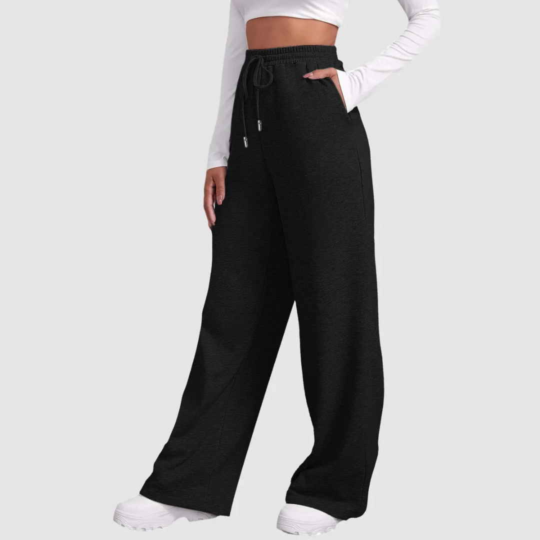 Women's wide-leg jogging pants - high-waisted & relaxed fit