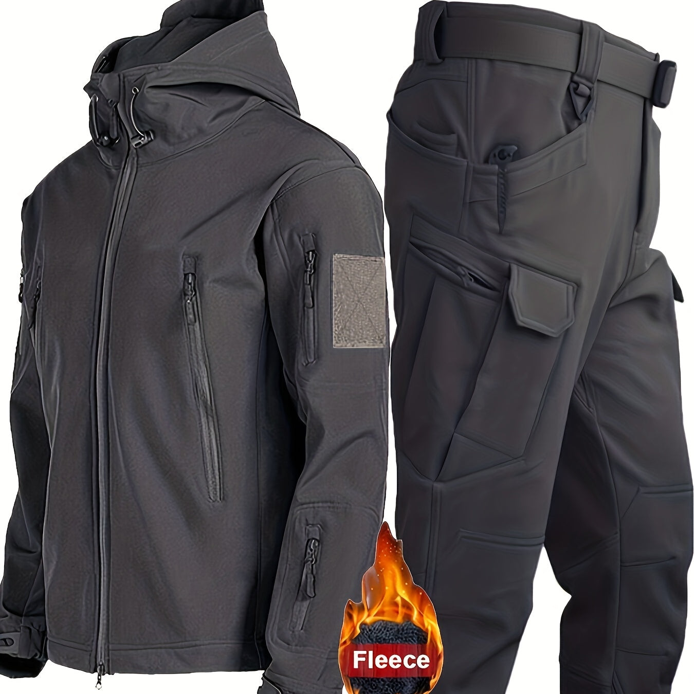 Herren Outdoor Thermisches Outfit Set – Multi-Taschen-Jacke & Cargo-Hose