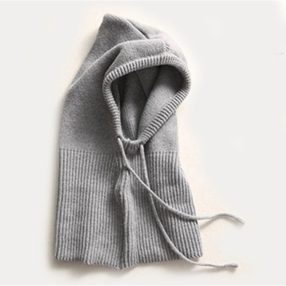 Damen Strick Balaklava - Kopfbedeckung mit Tunnelzug