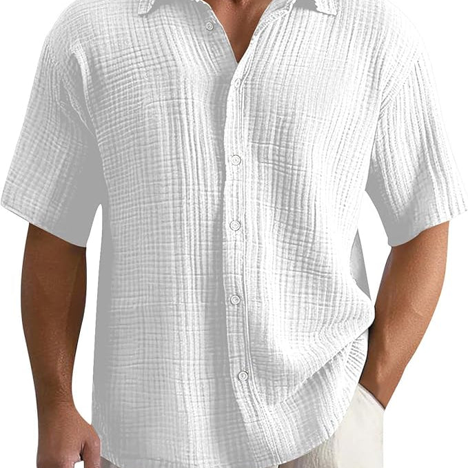 Herren Strickhemd - Relaxte Passform mit Waffelstruktur