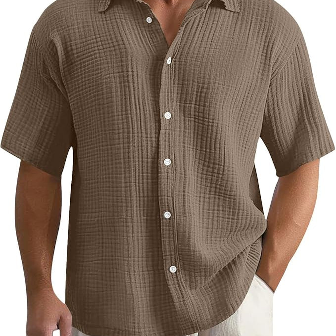 Herren Strickhemd - Relaxte Passform mit Waffelstruktur