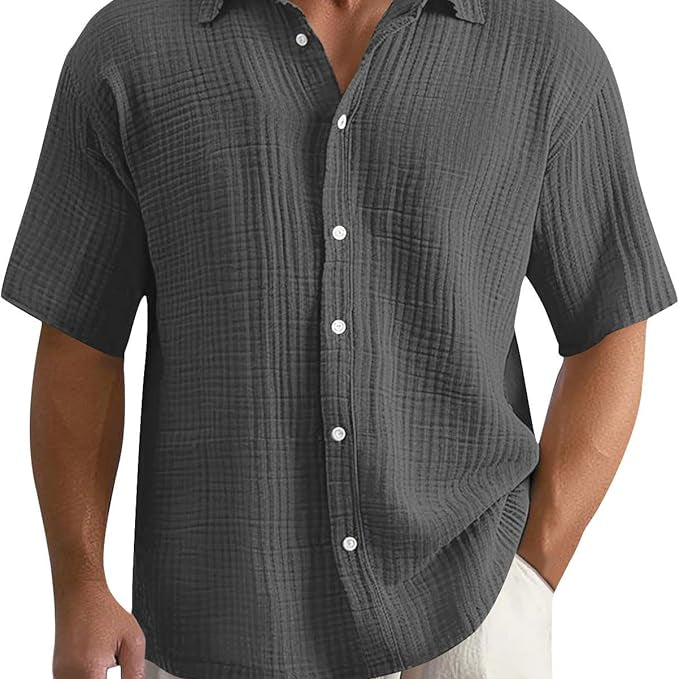 Herren Strickhemd - Relaxte Passform mit Waffelstruktur