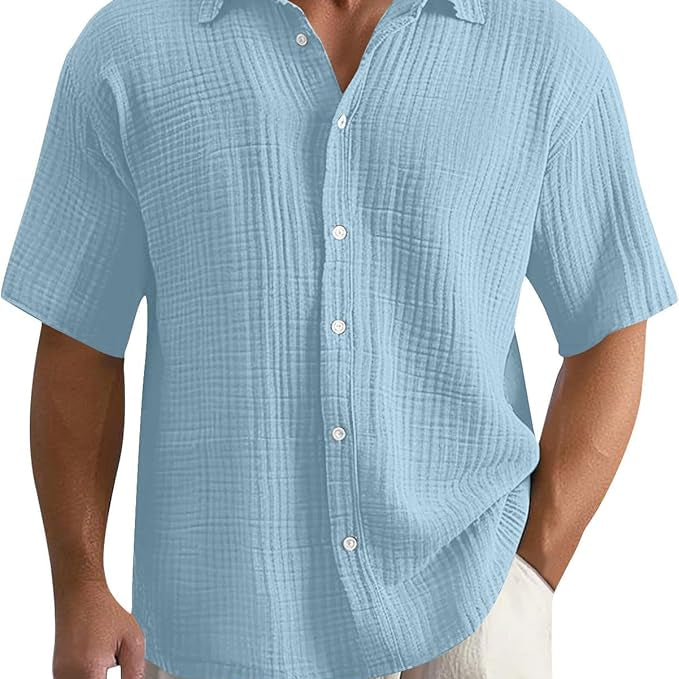 Herren Strickhemd - Relaxte Passform mit Waffelstruktur