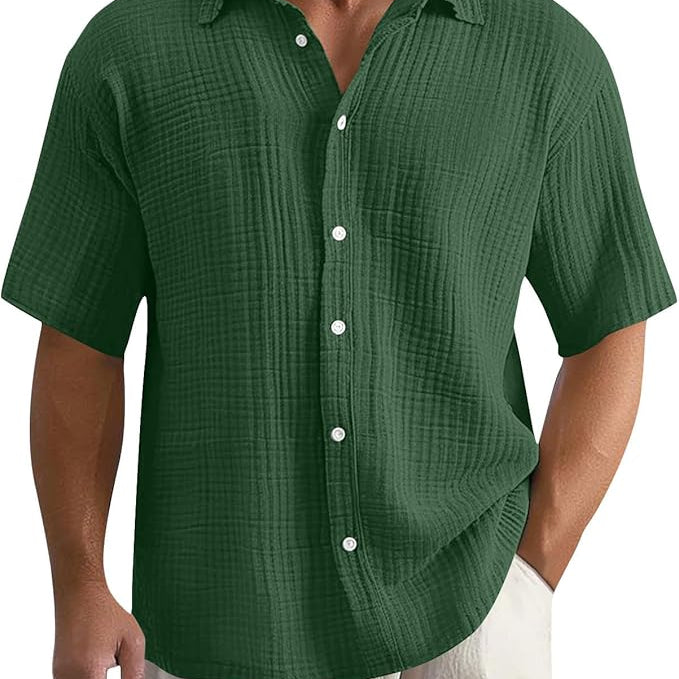 Herren Strickhemd - Relaxte Passform mit Waffelstruktur