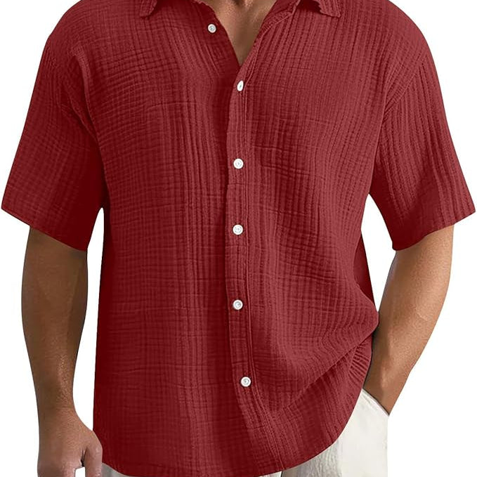 Herren Strickhemd - Relaxte Passform mit Waffelstruktur