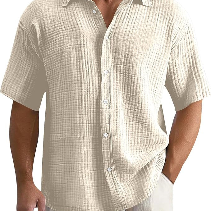 Herren Strickhemd - Relaxte Passform mit Waffelstruktur