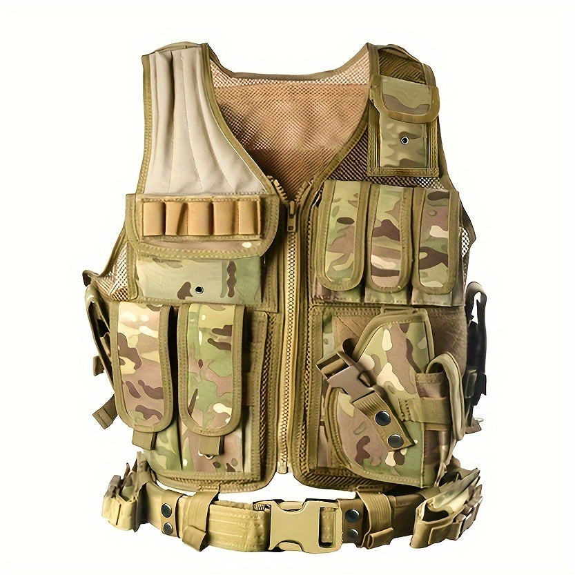 Unisex Taktische Mesh-Weste – Verstellbares Holster & Abnehmbarer Gürtel