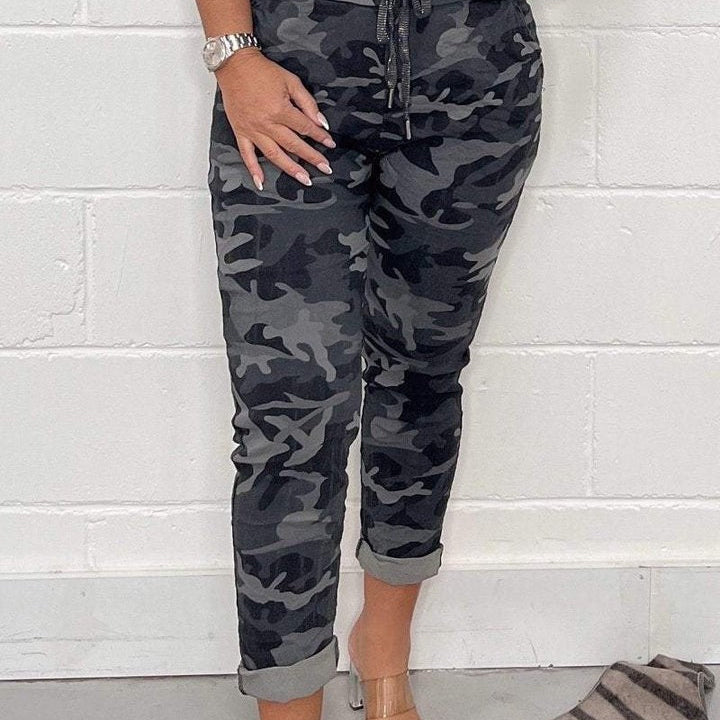 Damen Leoparden-Print-Hose - Stilvolle Schmale Passform