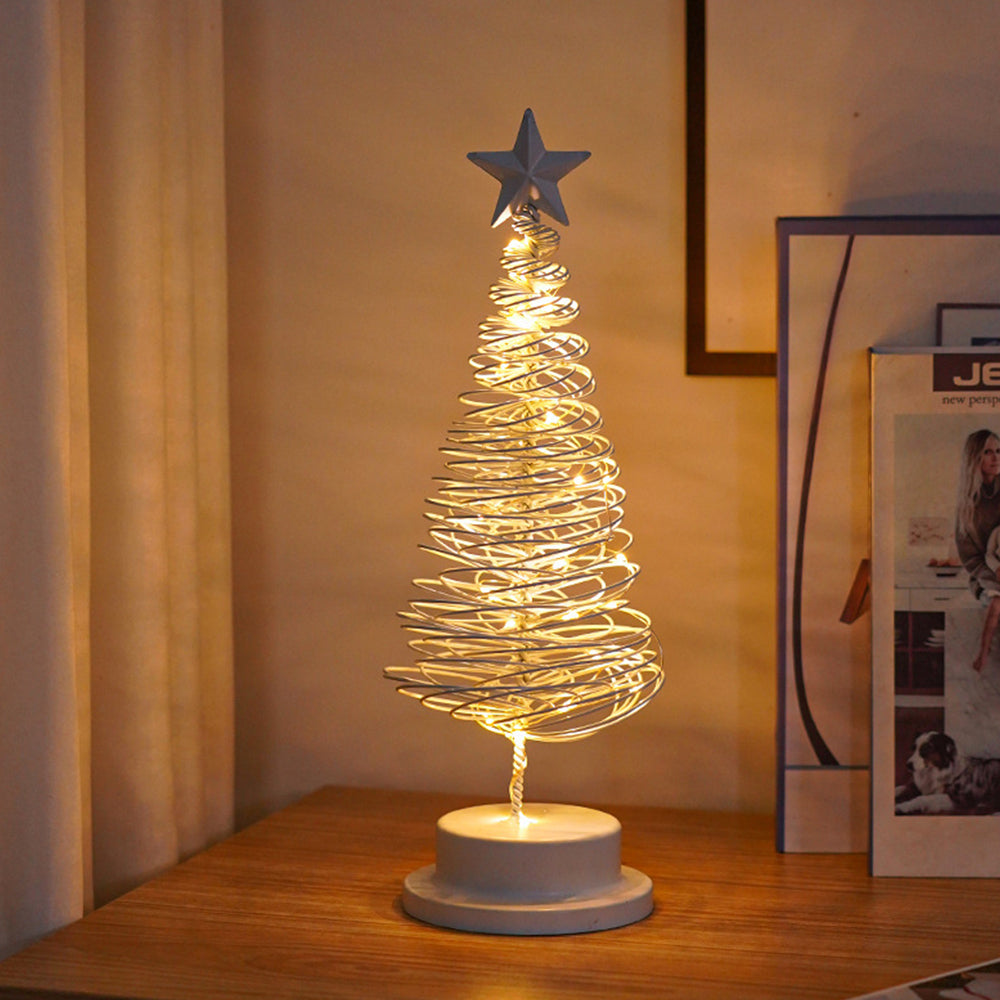 Lámpara de decoración para árbol de Navidad - Luz cálida y estilo espiral