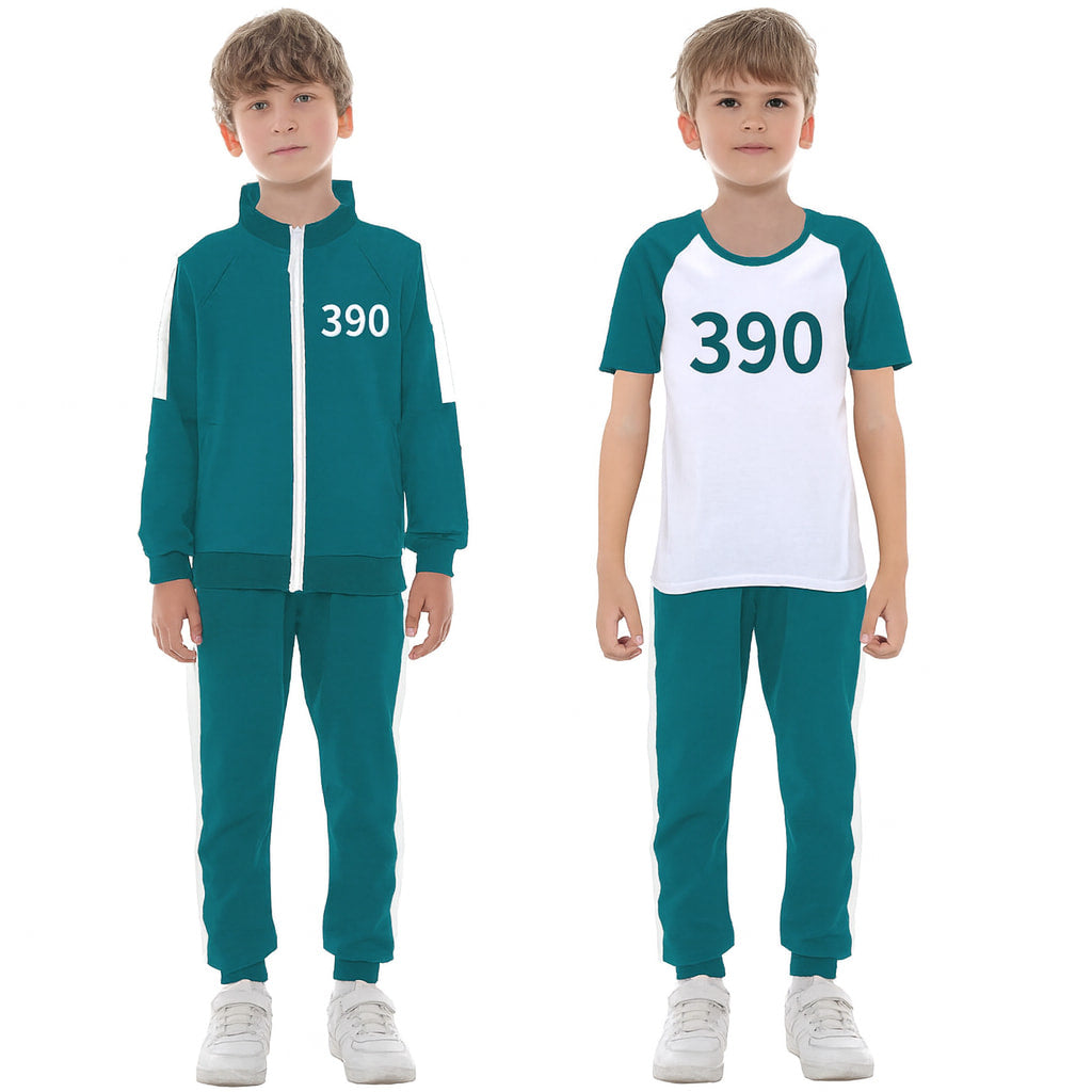 Kinder Halloween Sportanzug Kostüm - Trainingsjacke, T-Shirt und Jogginghose