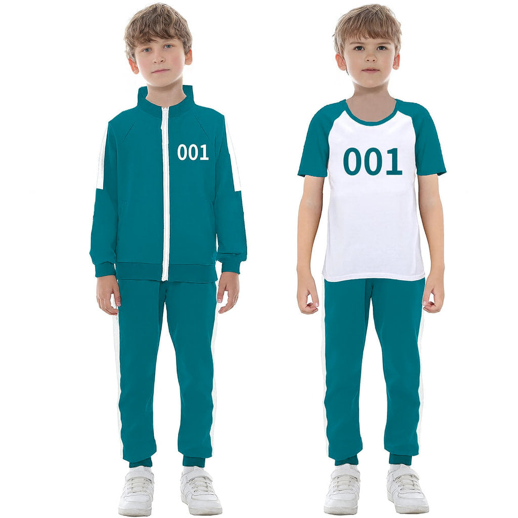 Kinder Halloween Sportanzug Kostüm - Trainingsjacke, T-Shirt und Jogginghose