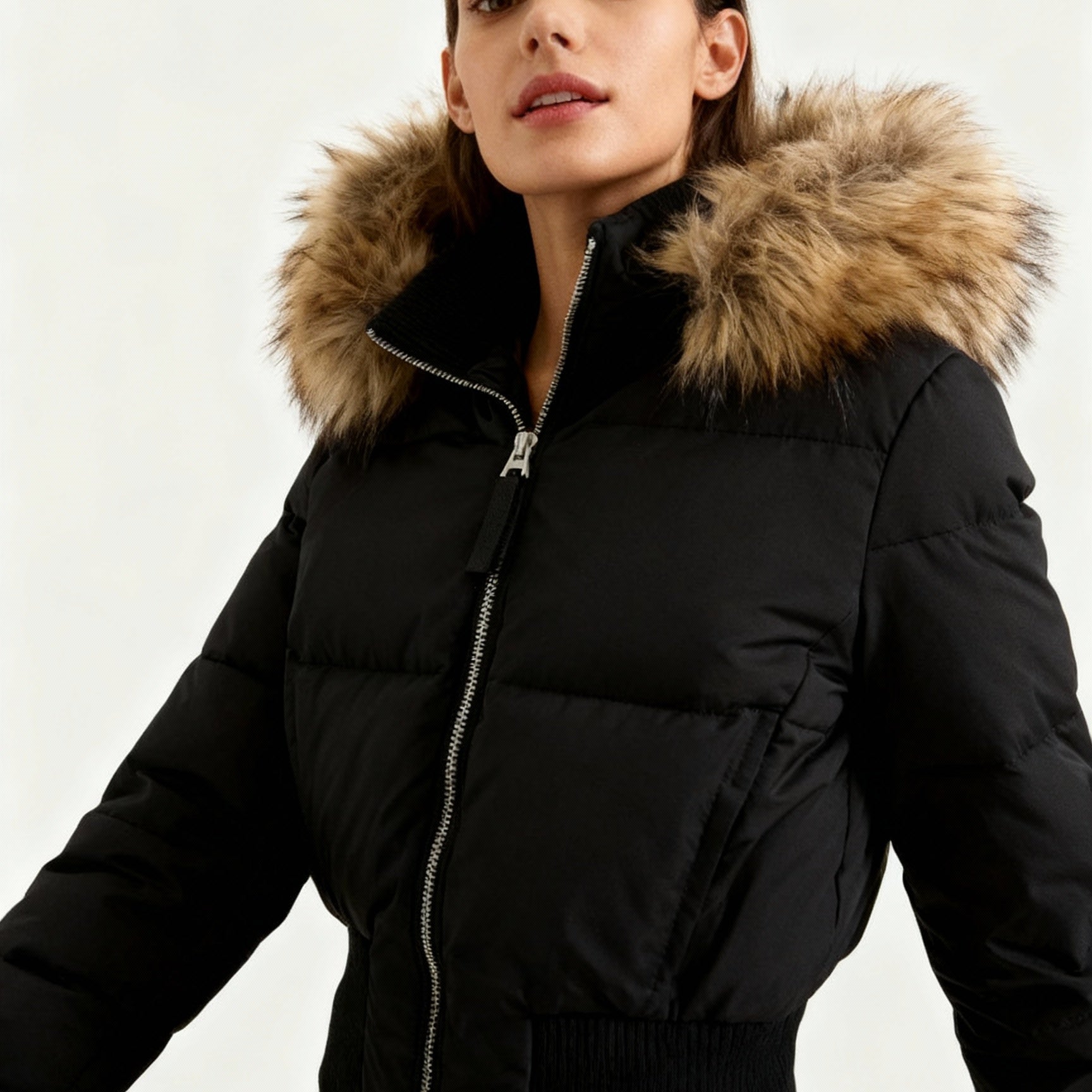 Damen Winter Parka Jacke - Abnehmbare Kapuze & Elastische Bündchen