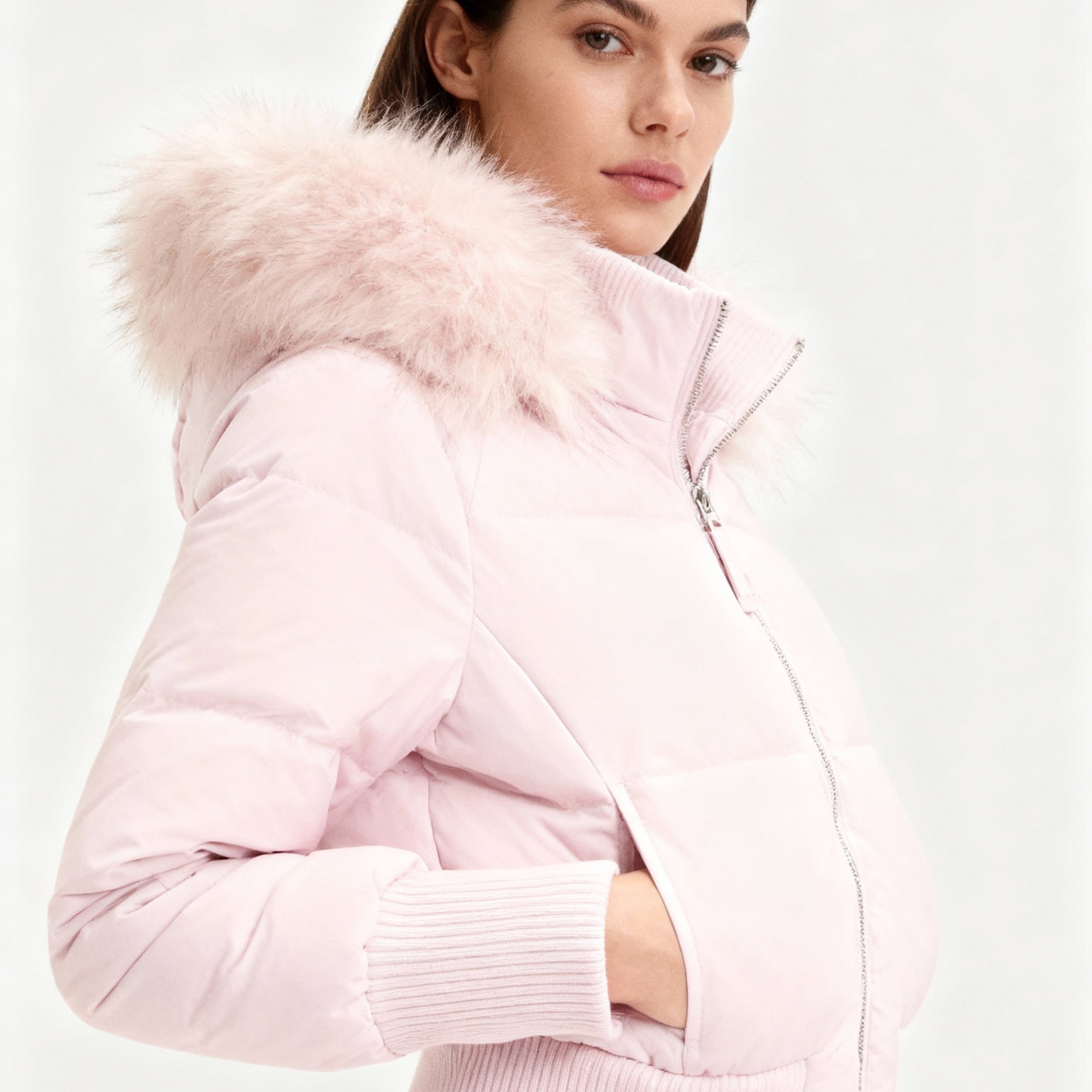 Damen Winter Parka Jacke - Abnehmbare Kapuze & Elastische Bündchen