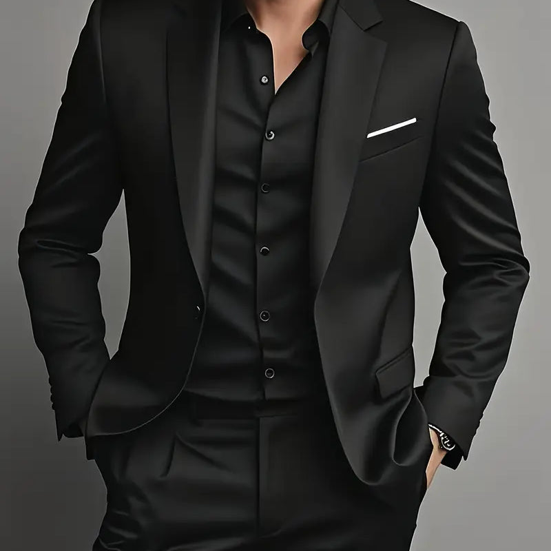 Herren Zweiteiliger Slim Fit Anzug – Tailliertes Sakko & Anzughose