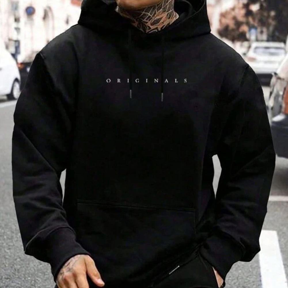 Herren Oversized Hoodie - Mit Grafikdruck und Kängurutasche