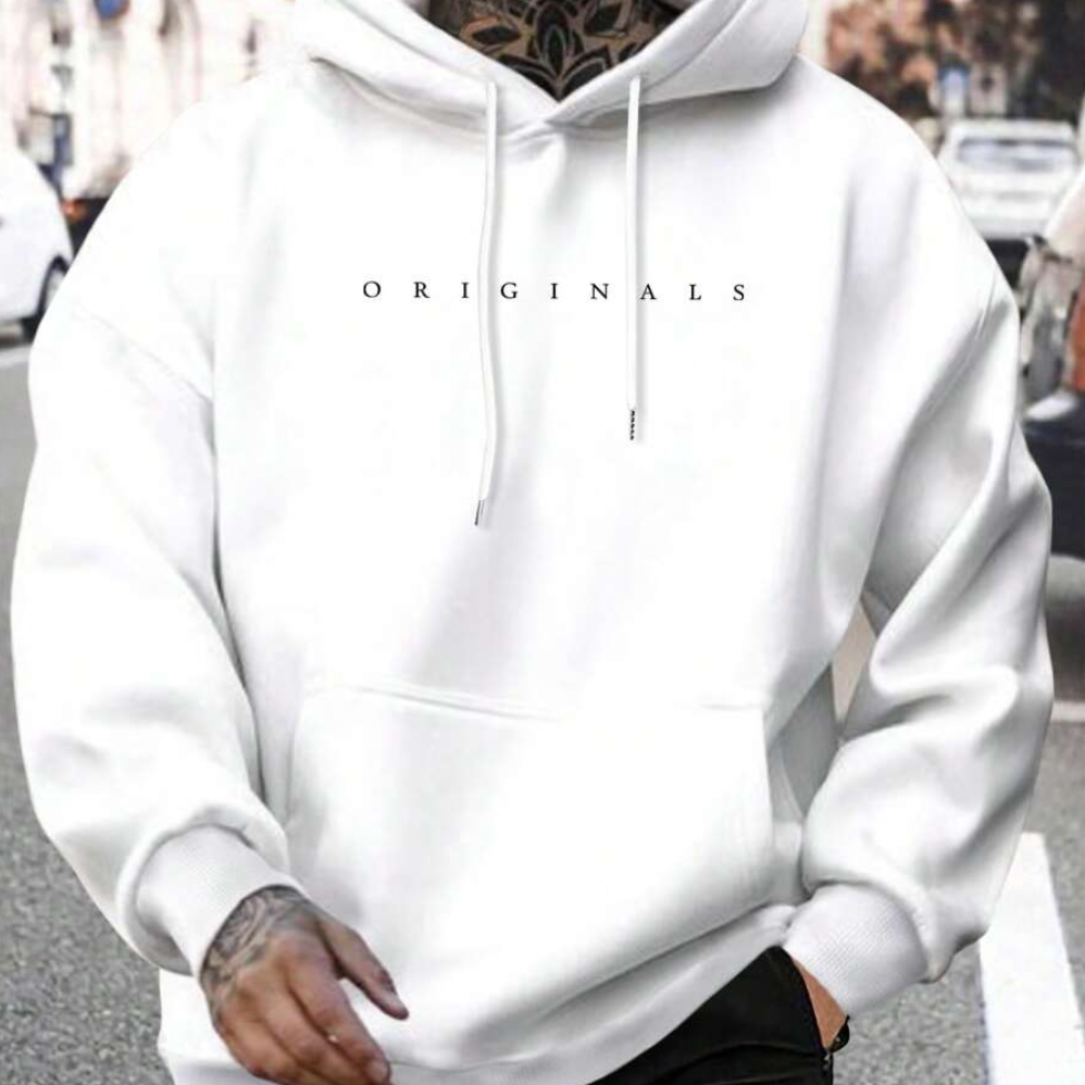 Herren Oversized Hoodie - Mit Grafikdruck und Kängurutasche