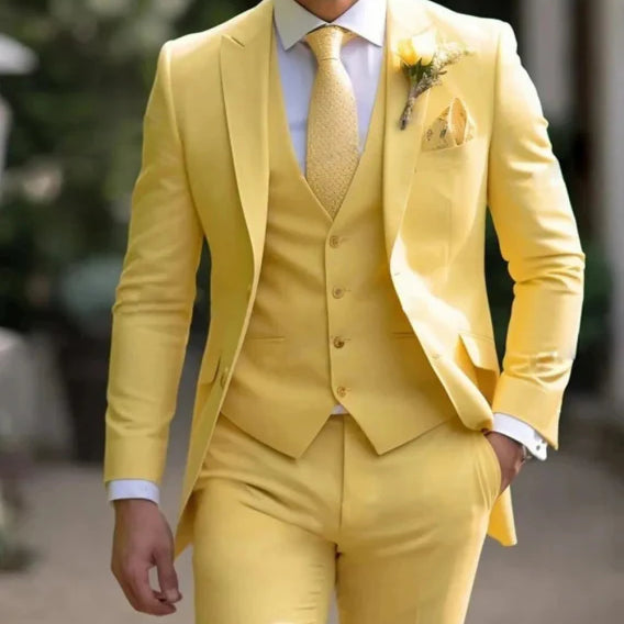 Herren 3-teiliges Hochzeitsanzug-Set - Jacke, Weste & Hose