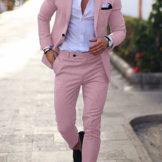 Men's 2-Piece Suit Set - Slim Fit Blazer with Matching Trousers