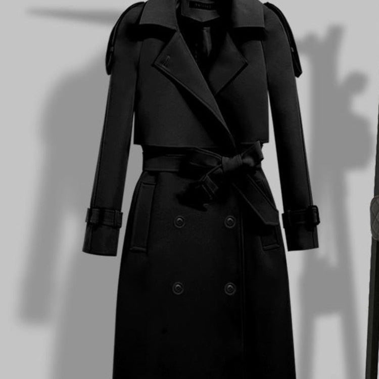 Trench coat da donna con cintura – Abbigliamento esterno confortevole