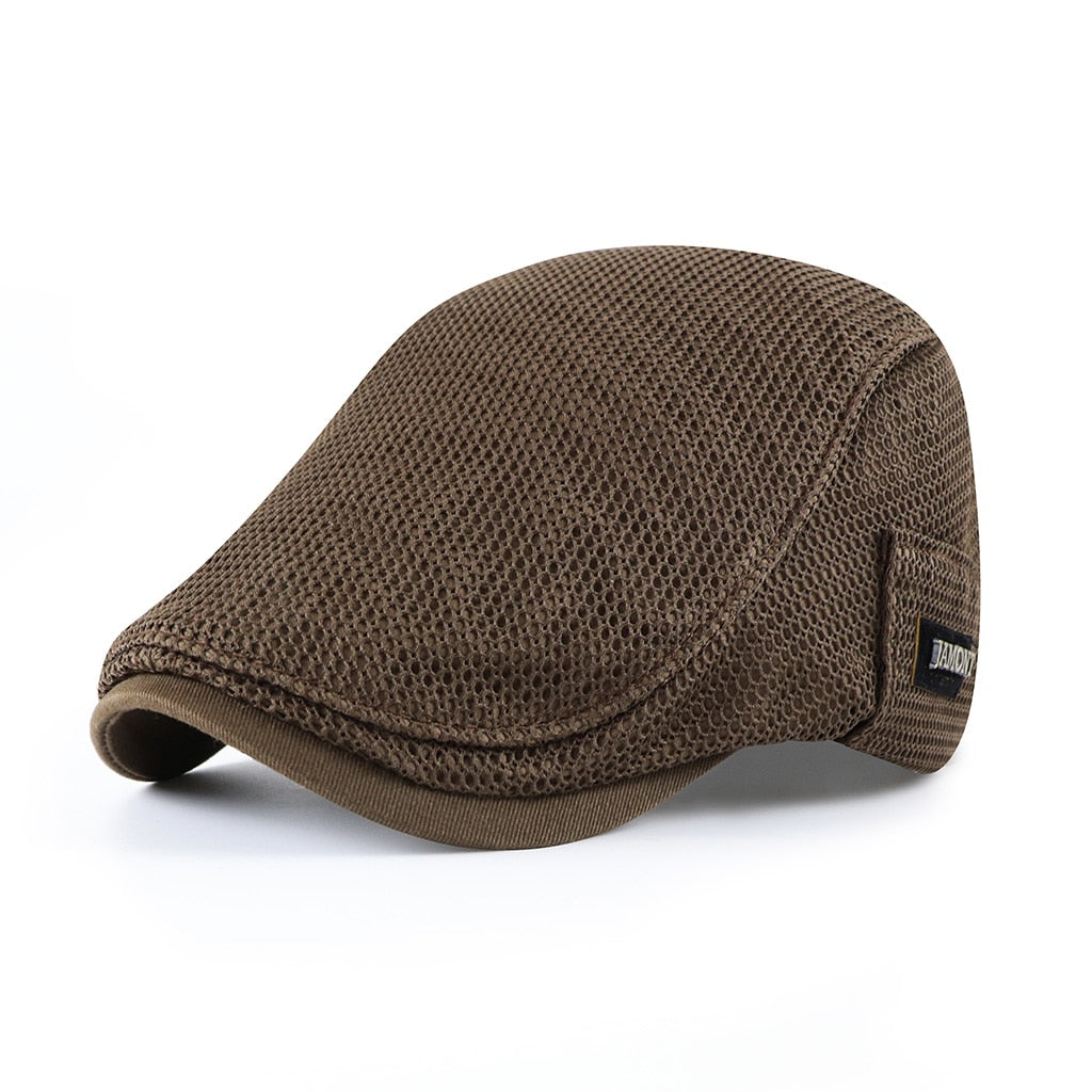 Men's Flat Cap - Lightweight with Breathable Mesh