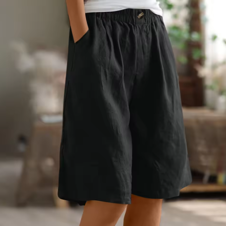 Damen-Bermuda-Shorts - Weites Bein mit elastischem Bund