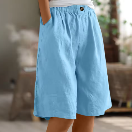 Damen-Bermuda-Shorts - Weites Bein mit elastischem Bund