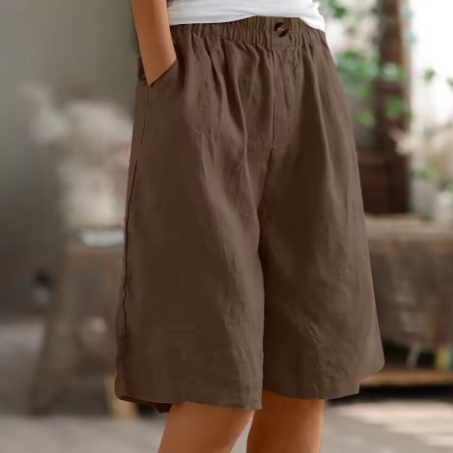 Damen-Bermuda-Shorts - Weites Bein mit elastischem Bund