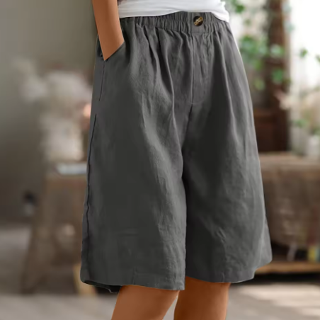 Damen-Bermuda-Shorts - Weites Bein mit elastischem Bund