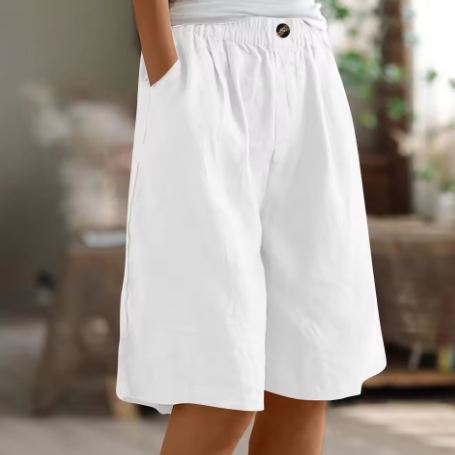 Damen-Bermuda-Shorts - Weites Bein mit elastischem Bund