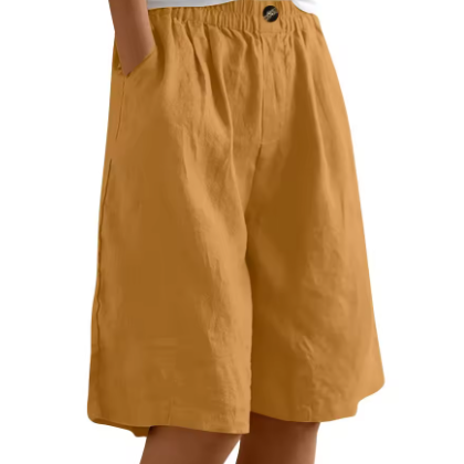 Damen-Bermuda-Shorts - Weites Bein mit elastischem Bund