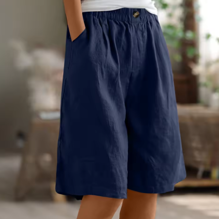 Damen-Bermuda-Shorts - Weites Bein mit elastischem Bund