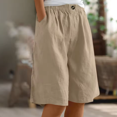 Damen-Bermuda-Shorts - Weites Bein mit elastischem Bund