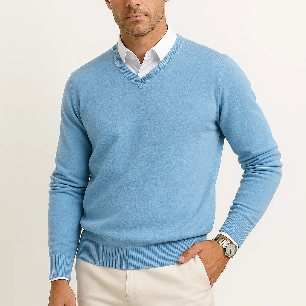 Cashmere Trui voor Heren - Slim Fit met V-Hals