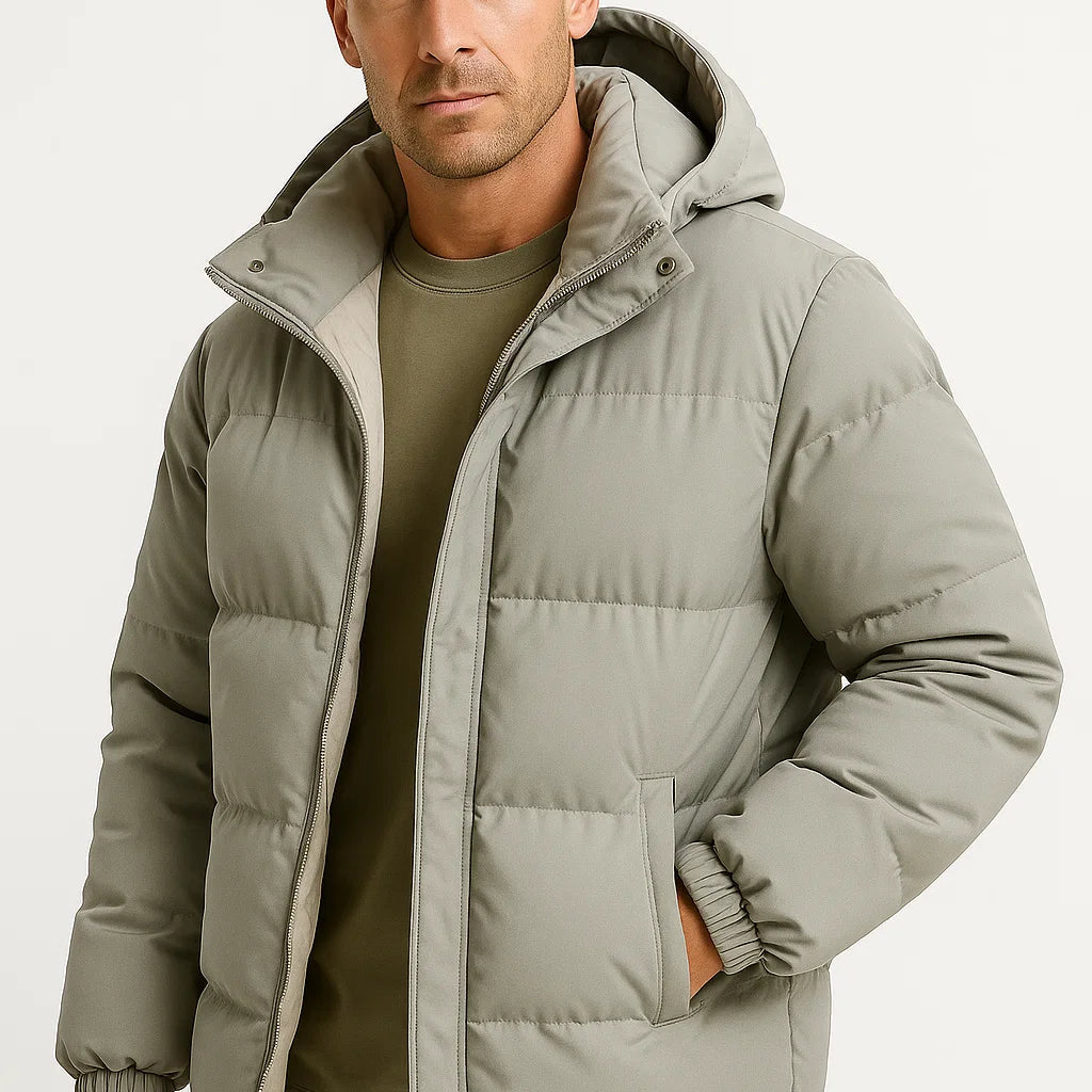 Gewatteerde Jas met Capuchon voor Heren - Geïsoleerd en Winddicht