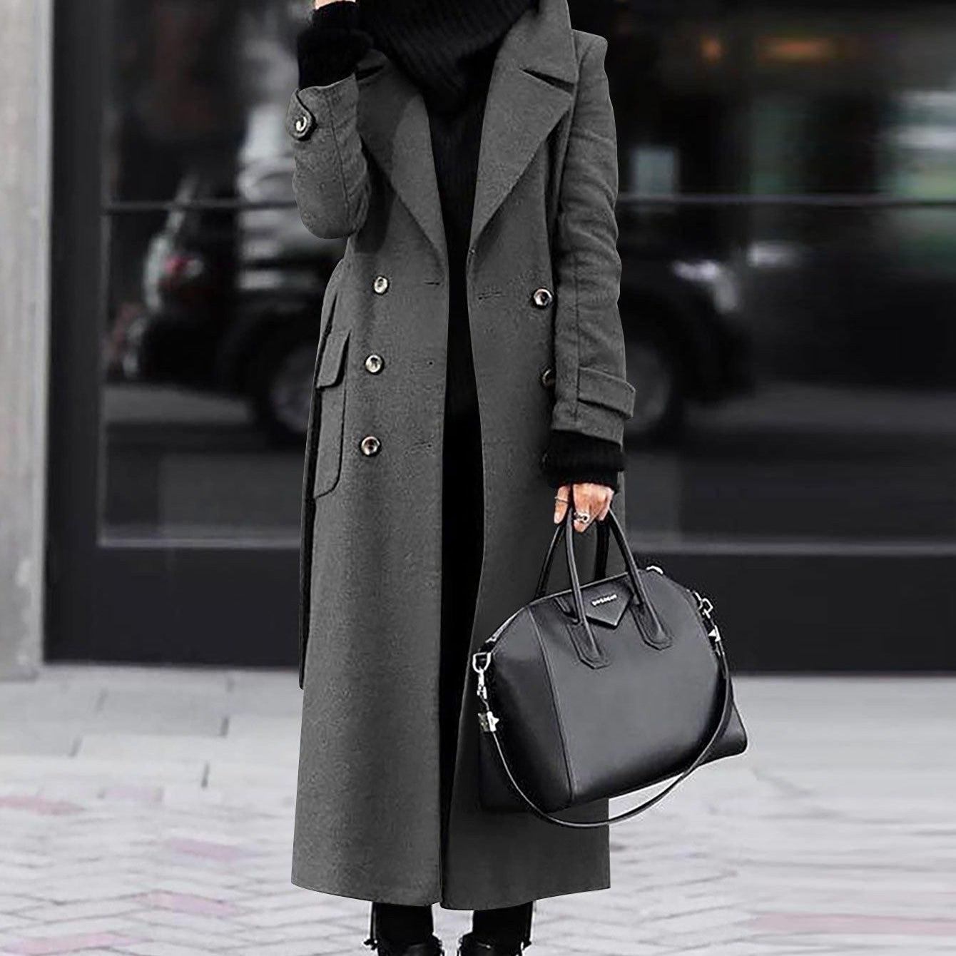 Damen Wintermantel - Lange Länge & Zweireihig