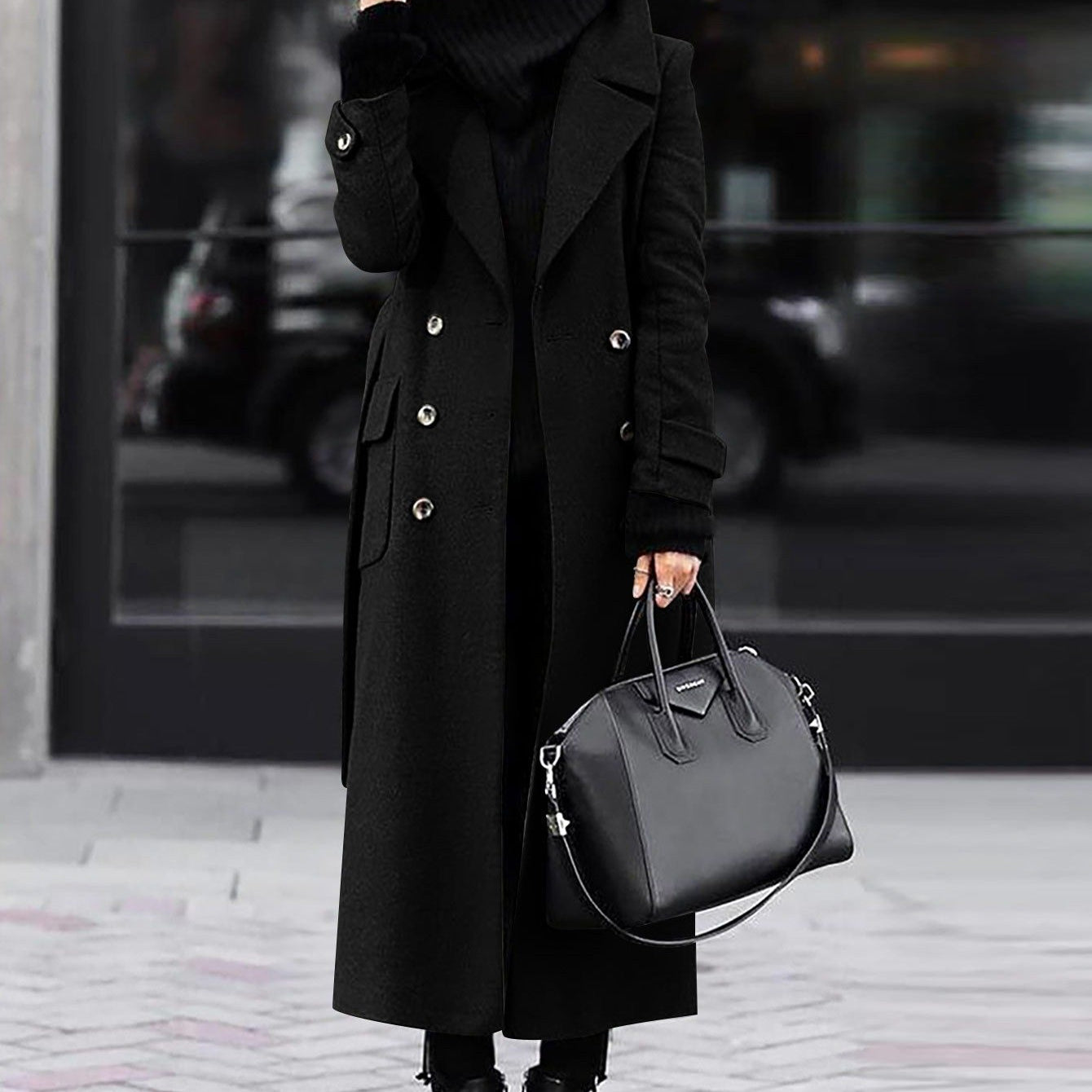 Damen Wintermantel - Lange Länge & Zweireihig