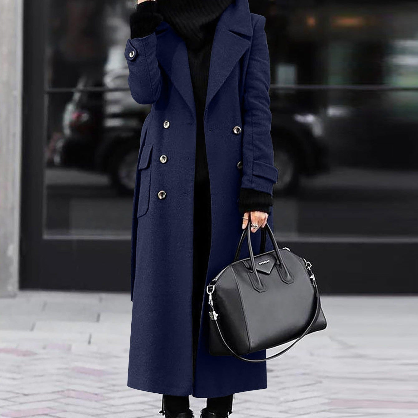 Damen Wintermantel - Lange Länge & Zweireihig