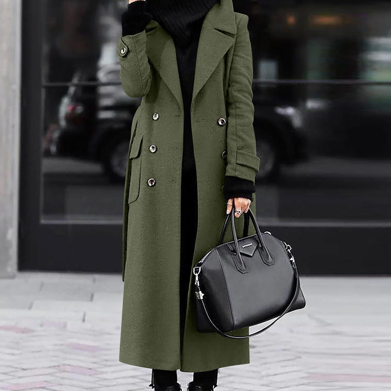 Damen Wintermantel - Lange Länge & Zweireihig