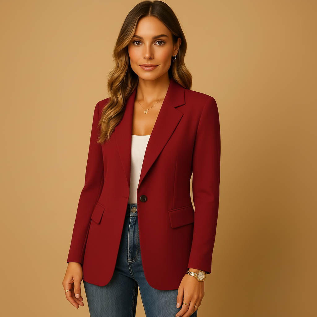 Damen Blazer mit Passform - Einzelknopf mit Pattentaschen