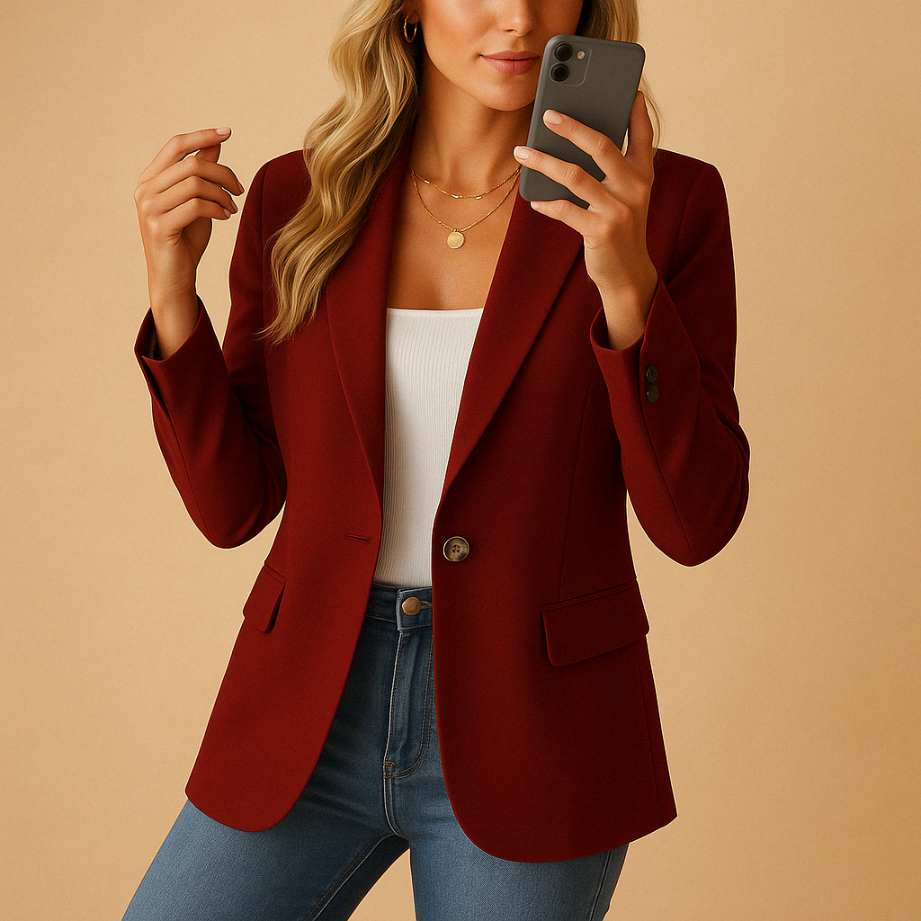 Damen Blazer mit Passform - Einzelknopf mit Pattentaschen